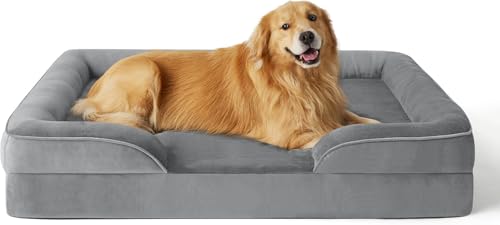 Image of Cutepups Orthopedic Dog Bed Comfortable Dog Mattress for Sleeping, Washable pet Bed for Dogs (Only Grey, L)
