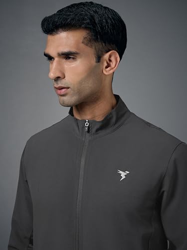 Image of TECHNOSPORT Men's Regular Fit Plus Size Solid Active Jacket With Techno Lite, UPF50+ Sun Protection