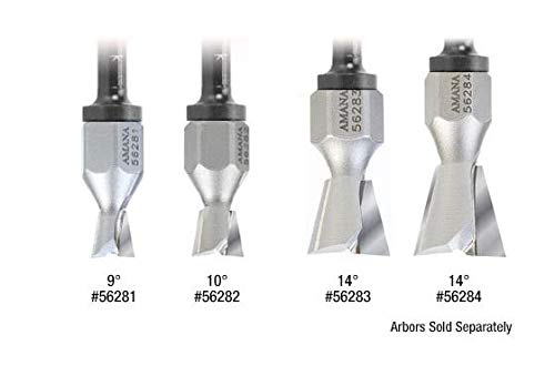 Amana Tool - 56282 Carbide Tipped 10° Dovetail Screw Cutter 7/16 Dia x 3/8 x 1/4-2