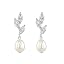 A:silver pearl earrings