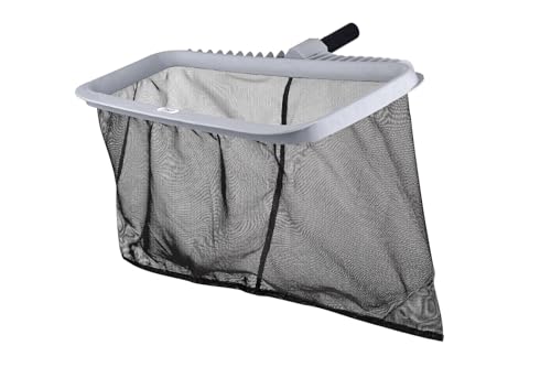 Image of POOLX Heavy Duty Plastic Leaf rake with Long wear Screen mesh Deep net for Pool Cleaning (Gray)