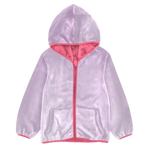Abrigo de forro polar para niñas, color rojo, morado, violeta, degradado, con cremallera, para niños, chaqueta con capucha, color morado, talla 3-10T, multicolor, 6 años