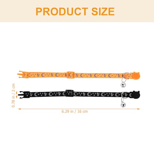 CIMAXIC 2 Pièces Collier pour Chat à Clochette, Collier de Chat à Ouverture Rapide, Réfléchissant, en Nylon, Léger, Anti-étranglement, pour Extérieur, Pendentif Clochette – vue 2