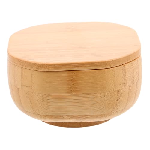 BAZEITFLOW Contenedor de Condimentos de Bambú con Tapa Resistente y Compacto para Sal Azúcar y Especias Mantiene la para Uso Doméstico Cocina