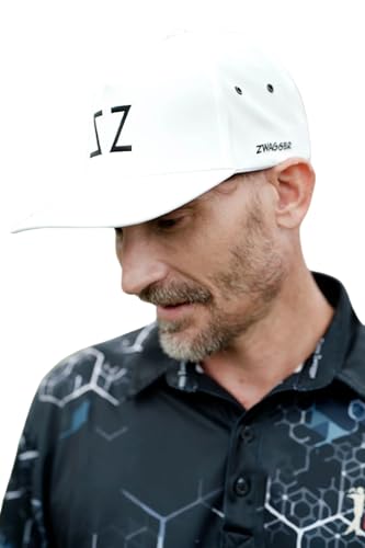 Zippy Zwagger Golf Hat, 5-Panel Waterproof, White, One Size Fits All, Adjustable Strap