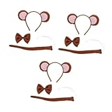 VALICLUD 3 Juegos diadema con orejas de mono Disfraz de animal de cosplay Accesorios de fiesta de disfraz de mono oreja de diadema de fiesta de animal de animales Paño