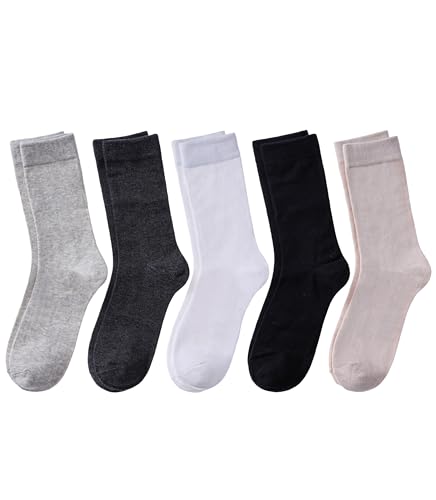Image of SDBING Womens Cat Socks Cute Gifts Animal Soft Breathable Thin Cotton Casual Crew Socks 5 Pairs