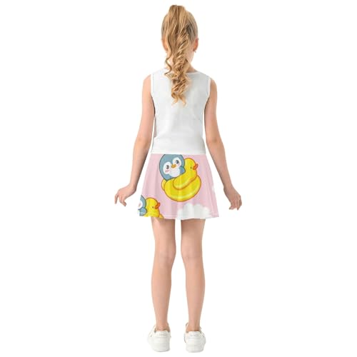 Athletic Shorts for Girls Skorts Tennis Skirts Toddler Print Flowy Skirt Cute Penguins Duck 3t4