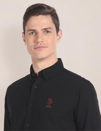 U.S. POLO ASSN. Store U.S. POLO ASSN. Men's Black Cotton Shirt - Image 7