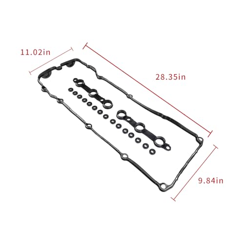 Image of 11129070990 Valve Cover Gasket Sets Compatible with 99-03【BMW】 320I /323CI /323I /323IS /325CI /325I /325XI /328CI /328I /328IS /330CI /330I /330XI /525I /528I /530I /X5 /Z3 /Z4 2.0L 2.5L 2.8L 3.0L L4 VS50368,VS50626R