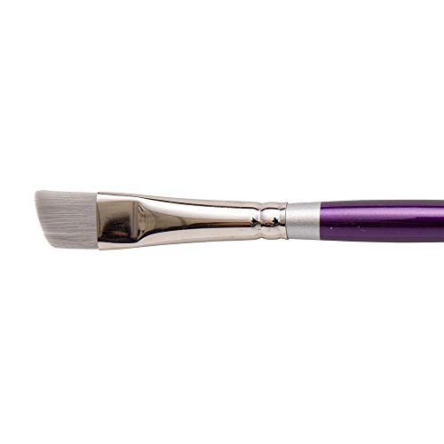 Silver Brush Limited 8806S, Size 1/2 Inch, Silver Silk Angle Brush for Watercolor, Gouache, and Acrylic Paint, Short Handle