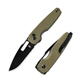 Kizer Dogfish Pocket Folding Knife, 3.14' Nitro-V Steel Blade Button Lock Knife, G10 Handle EDC...