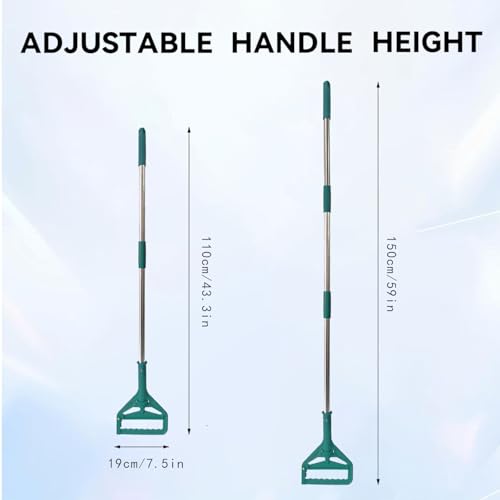 Poignées de balai à franges 150 cm réglables manche universel vert robuste lot de 2 - 5