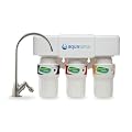 Aquasana Under Sink Water Filter System - Reduces PFAS, Lead, & Chlorine in Drinking Water - Under Counter Claryum Filtration for Kitchen - 3-Stage - Brushed Nickel Faucet - AQ-5300.55