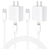 iPhone Fast Charger, 【Apple MFi Certified】2-Pack 20W USB C Fast Charger with 6FT USB C to Lightning Cable Compatible iPhone 12/12 Pro/12 Pro Max/12 Mini/11/11 Pro Max/Xs Max, iPad, AirPods Pro