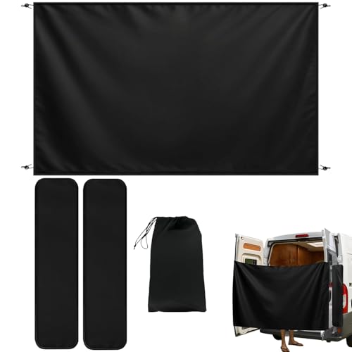 Rideau de douche pour porte arrière grand format ajustable en tissu camping
