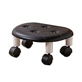 DGHNBMGNG Taburete con ruote girate a 360° for pulire i pavimenti della cucina e rodapié, pieghevoli e portatili.(Black)