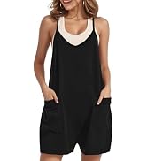 Buauty Women's Casual Rompers Summer Sleeveless Jumpsuits Loose Spaghetti Strap Shorts Overalls T...