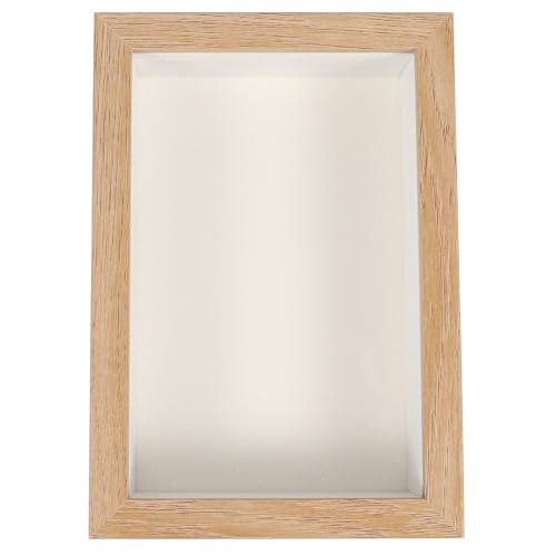 VANZACK Marco de Fotos de Madera Natural 6 Pulgadas Hueco Flores Secas para Decoración de Escritorio y Manualidades, Portafotos Creativo para Fotos y Muestras, Adorno para Hogar