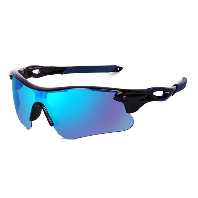 Image of Black Jones Sports Sunglasses for men and women Cycling Mountain Travelling Cricket Trekking Baseball Fishing Cycling Running Golf Motorcycle Tac Glasses UV400