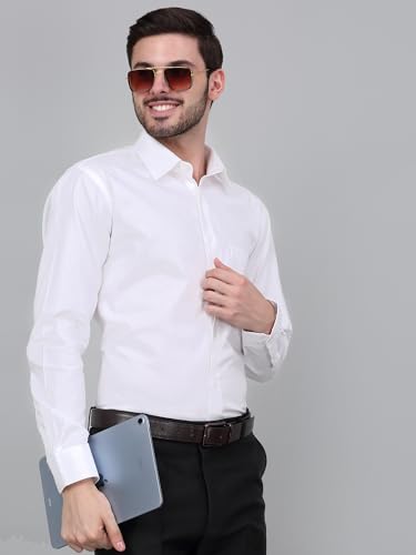 Image of Cantabil Cotton Self Design Shirt Collar Full Sleeve Regular Fit Formal Shirt for Men with Pocket | Cotton Formal Shirt for Men | Formal Wear Shirts for Men (P MSHF00435)