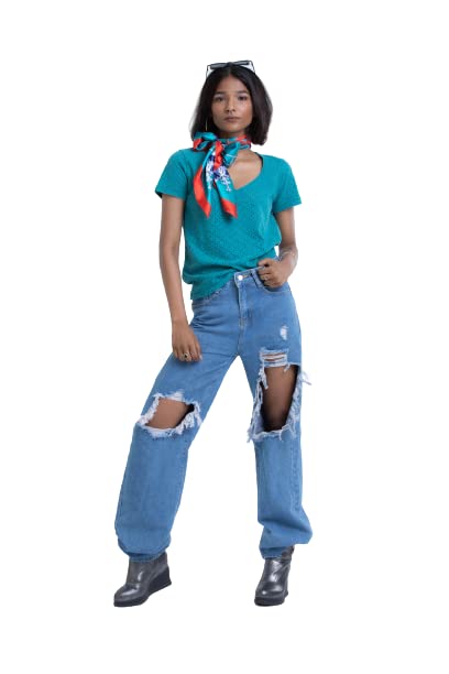 PURPLE POTATO Teal Wax Flower Tee