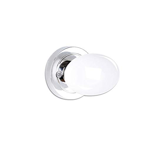 tooloflife Door Knob Round, Classic Door Knob Ceramic Door Knob Cupboard Cabinet Drawer Door Knob,Without Lock(White+Sliver)