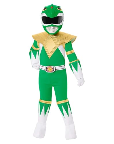 Spirit Halloween Mighty Morphing Power Rangers Toddler Green Ranger Costume Unisex Child Size 5T-6T Standard Multicolor
