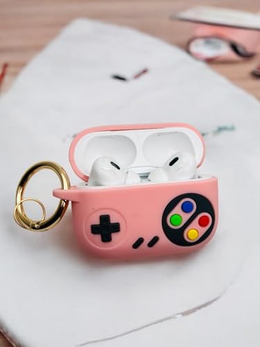 Image of SE HUB Airpods Pro 2 Case Cover Keychain for 2Nd Generation Design with Mag-Safe, Shock Proof 360-degree Protection Case Cover Soft Skin Silicone (Ring Carbaner and Hand Strap Included)- Pink