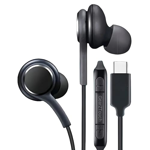 Image of GZT BASS-C Type C Wired Earphone with Powerful HD Mic for Clear Sound, in-Line Volume Controller & Noise Cancellation Compatible with All Android & iOS Devices with CType Jack- White