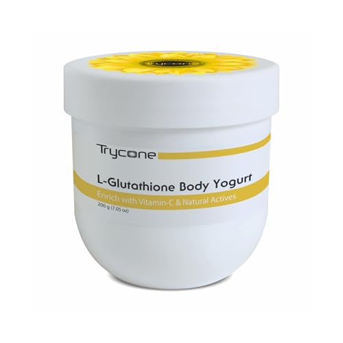 Image of Trycone L Glutathione & Vitamin C Body Yogurt with SPF-15, Enriched with Sunflower Oil for 24-Hour Moisturization & Whitening Lightweight Body Lotion for Soft Glowing Skin 200 gm