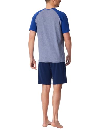 Ensemble pyjama Schiesser 95/5 en coton stretch premium bleu roi