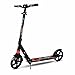 WZWHJ wunderschönen Faltbarer Erwachsener/Jugendlicher/Kinderroller, Roller mit großen Rädern, Einstellbarer Lenker, mit hinterer Kotflügelbremse (Farbe: schwarz) (Color : Black)