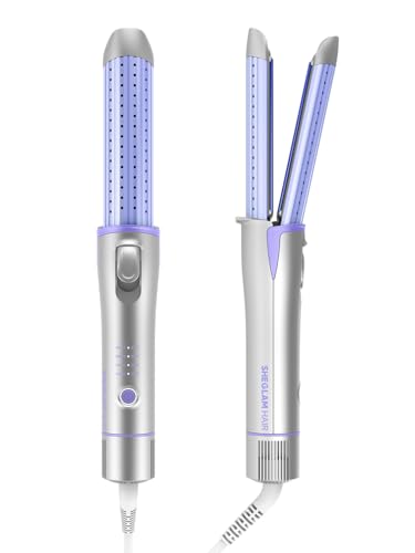 SHEGLAM Cold Air Straightener Comb with 360 Air Flow Styler Curling Iron Hair Straightener with Cooling Air Valves for Long-Lasting Hairstyle 4 Temperature Levels Dual Tension