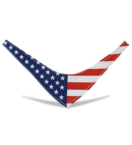 DolliBu USA Flag Bandana Neck Scarf for Stuffed Animal - Cute Teddy Bear Costume Bandana Scarf, Patriotic American Accessory for Doll Bear Outfit, Neck Bandana for Stuffed Toy Dress Up - 10 inches