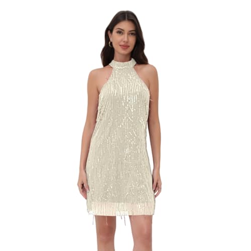 Image of women'Lace Tassels mini Dress Slip Sleeveless Party Club Dress