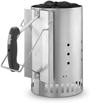 Weber Rapidfire? Barbecue Chimney Starter Set | Aluminium BBQ Fire Starter Set | Charcoal Briquettes and Firelighters Included | Weber Barbecue Accessories (3400375)