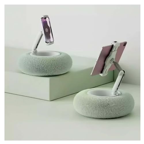 Chill Nest Phone Holder,Phone Holder Snack Bowl Fluffy,Tablet Stand Pillow for Reading,Adjustable Tablet Pillow Stand for Lap with Detachable Bowl,360° Rotation,Reading Watching (Green)