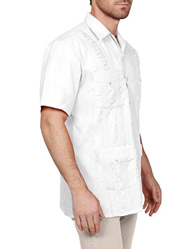NE PEOPLE Men's Short Sleeve Cuban Guayabera Button Down Shirts Top S-4XL2