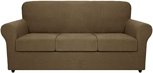 Lk\t@Jo[Zbg jbgnAɂȂɂɂANbVJo[1`3t(Brown,Sofa (4 pieces))