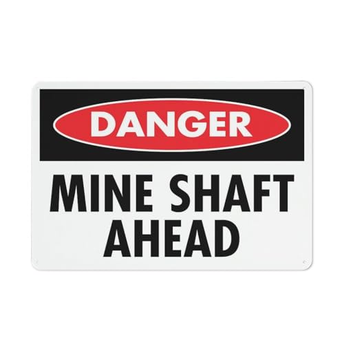 Street Sign Danger Mine Shaft Ahead �ʔ��� ���B���e�[�W �u���L�Ŕ� 8 X 12�C���` �ǃA�[�g ���� �S �|�X�^�[ �z�[�� �t�@�[���n�E�X �o�[ �J�t�F �� ���� ���O �M�t�g