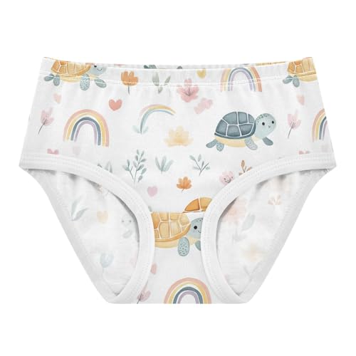 Wusikd Cute Turtles Girls' Underwear Cotton Rainbow Girls Briefs Soft Toddler Underwear 2T