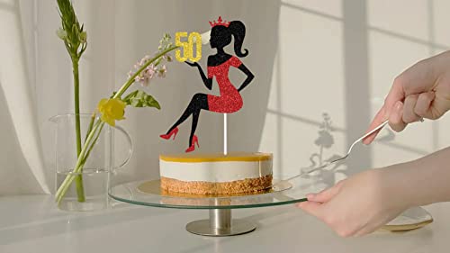 50Th Birthday Queen Cake Topper Black Red Glitter, 50Th Birthday Cake Topper, 50 Cake Topper, Vintage 1972, Cheers To 50 Years, 50Th Birthday Decorations For Women, Happy 50Th Birthday Decorations #TOP6