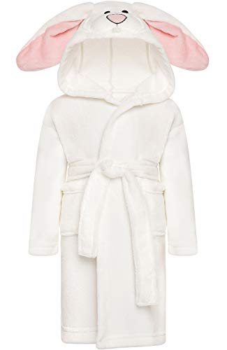 Kid's Soft Fleece Robe with Animal Hood, Childrens Bathrobe
