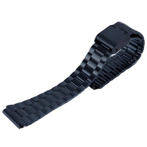 クイックリリース 13mm 18mm ステンレススチールストラップ メンズ スマートウォッチ メタルバンド ブレスレット(Black,13mm)
