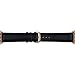 Produktbild dbramante1928 Echtleder-Uhrenarmband für Apple Watch (38/40mm) - [Modell: Madrid, Saffianoleder, Handgefertigt, Farbe: night schwarz/gold] - AW38NBGO5141