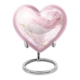 Blush Pink Small Heart Urn - Keepsake Urns for Human Ashes Adult Male/Female, Funeral Urns, (Pack of 1, 3 Inch) - Mini Heart Keepsake - Decorative Ash Holder - Cremation Urn