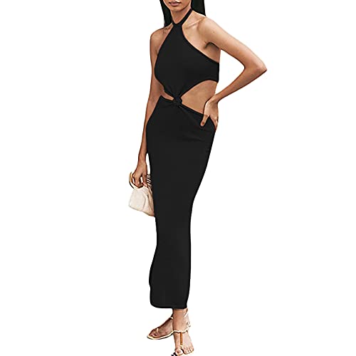 VOMONO Vestido largo con correa de espagueti Cover