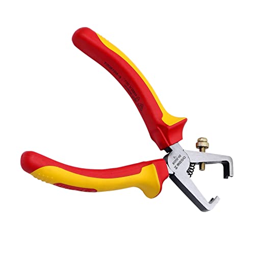 Wedo Insulated Wire Stripping Pliers, Vde 1000V Wire Strippers Injection Pliers With Chrome Vanadium Steel Body And Dual Material Anti-Slip Handles, Jaw Hardness Hrc58-63, 170Mm #TOP2