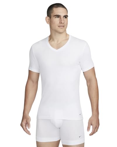 Nike Dri-FIT Essential Cotton Stretch Slim Fit V-Neck Undershirt 2-Pack